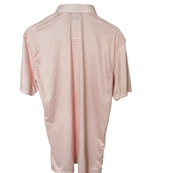 NWOT Collars & Co. Orange Grid Semi-Spread Collar Polo in Size Large - Picture 4 of 7